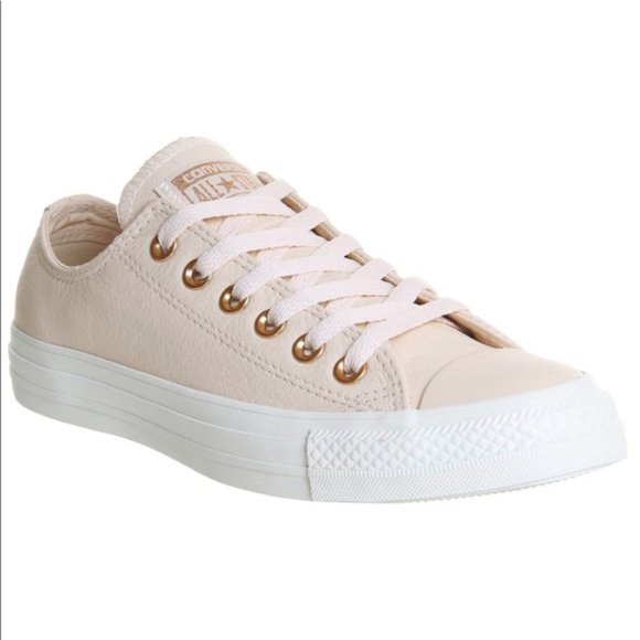white converse rose gold eyelets